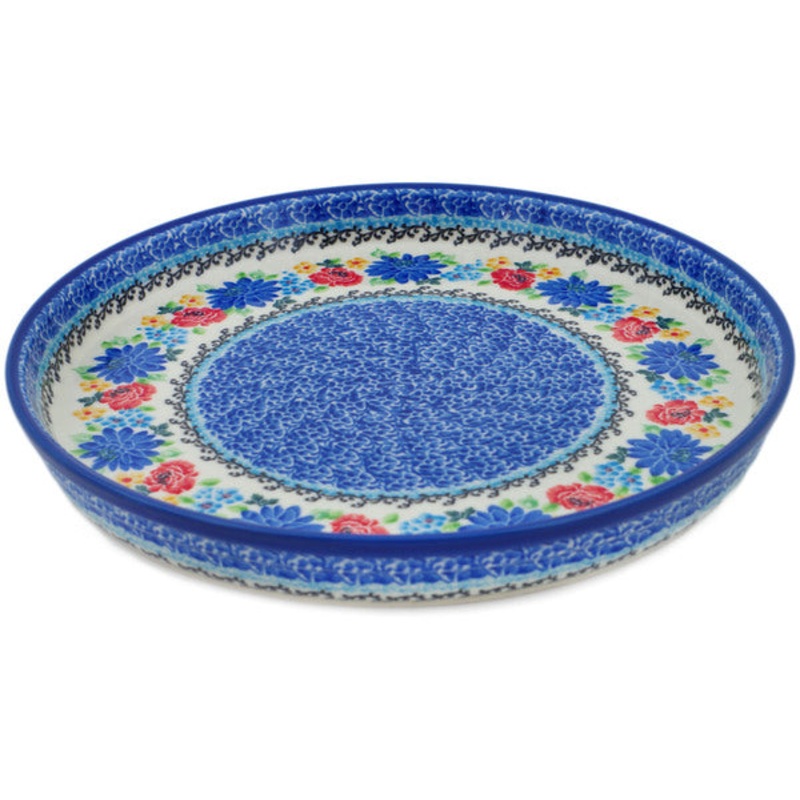 Polish Pottery 10 Cookie Platter Floweret