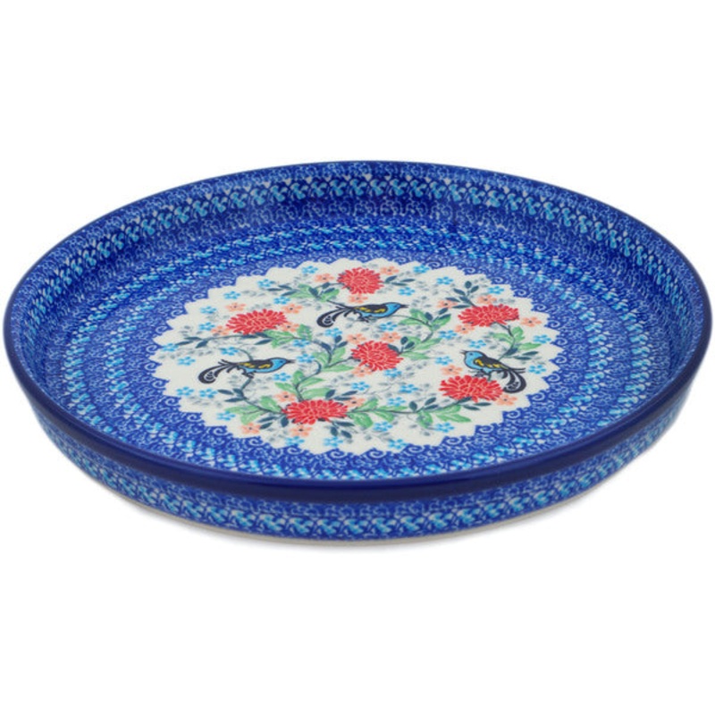 Polish Pottery 10 Cookie Platter Learn To Fly UNIKAT