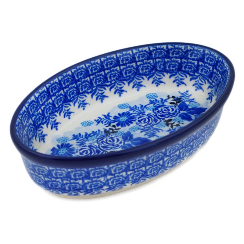 Polish Pottery 6 Condiment Dish Frosted Bouquet UNIKAT