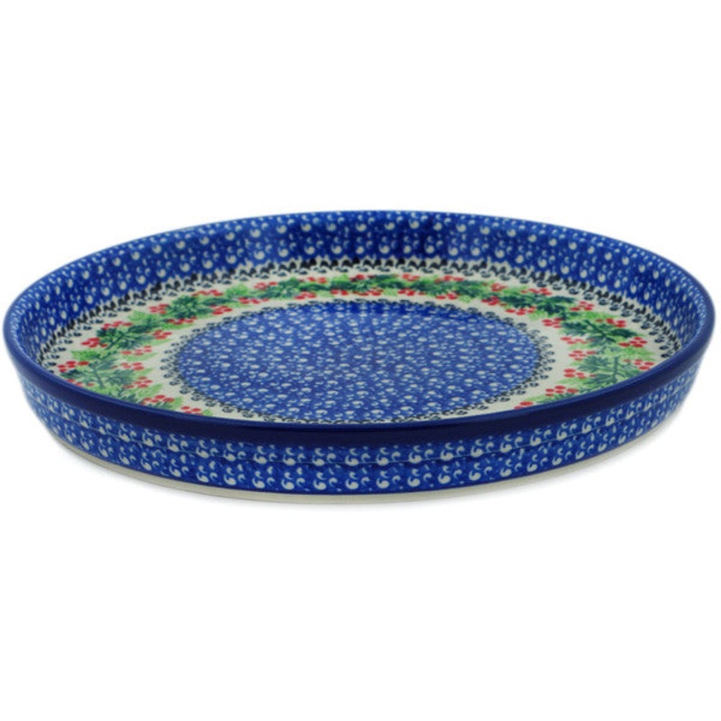 Polish Pottery 10 Cookie Platter Blooming Rowan