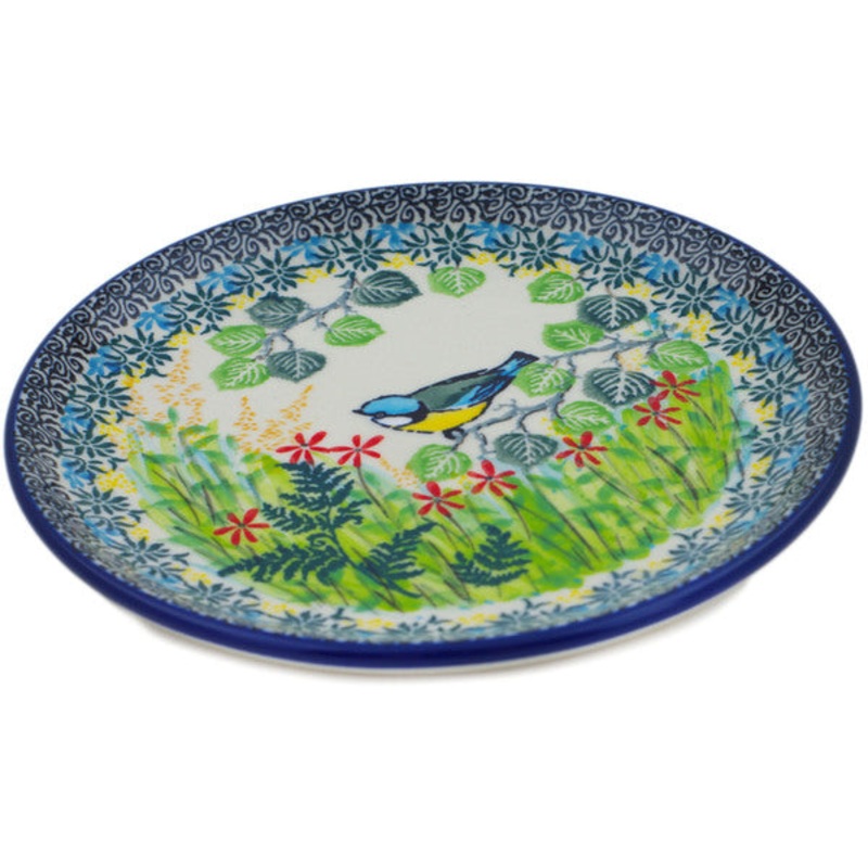 Polish Pottery Toast Plate Pretty Parula UNIKAT