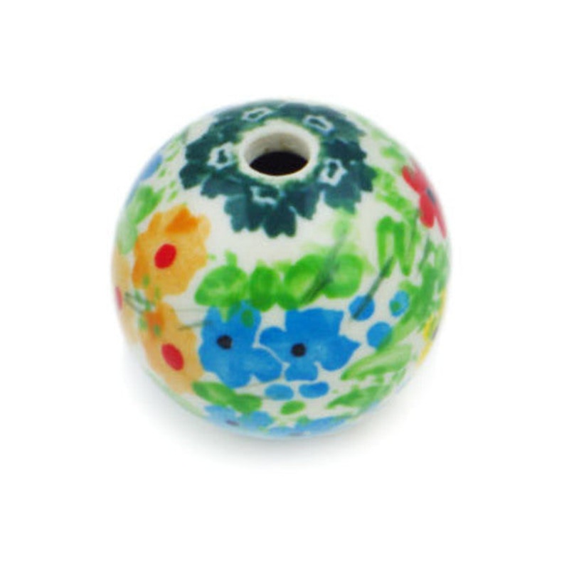 Polish Pottery 1 Bead Colors Of The Wind UNIKAT
