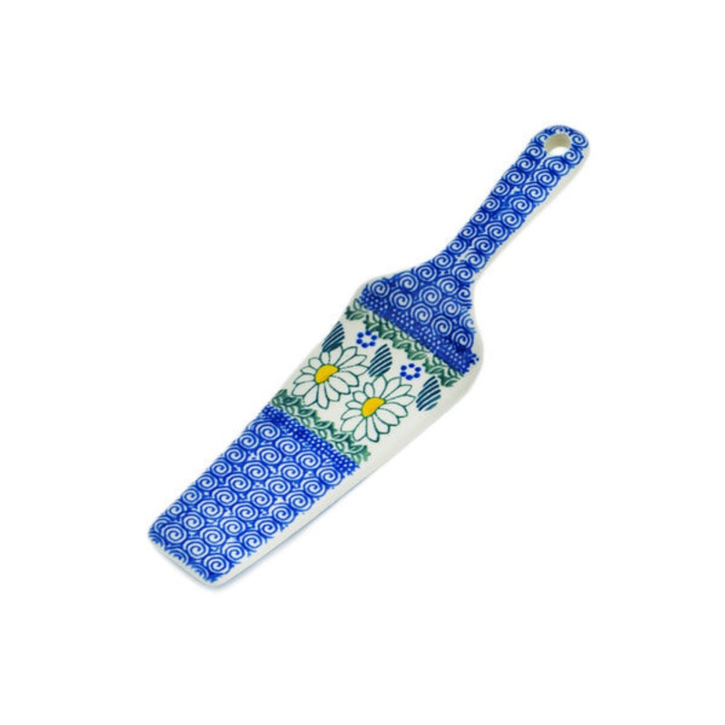 Polish Pottery 10 Pie and Cake Server Crazy Daisy