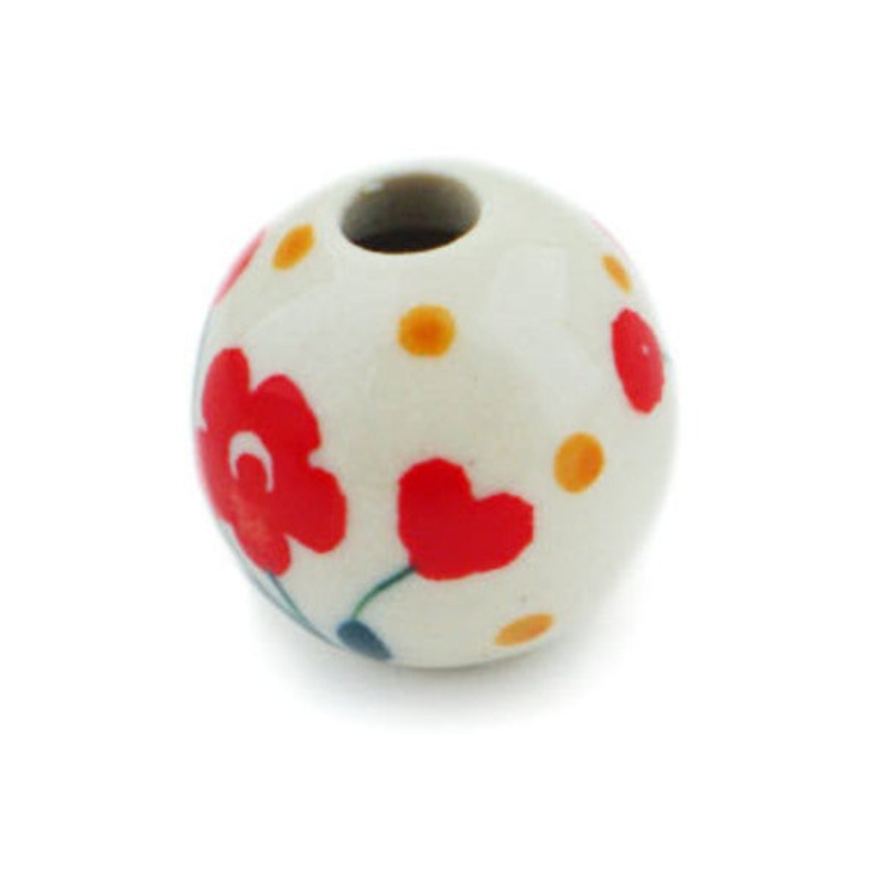 Polish Pottery -inch Bead Cute As A Button UNIKAT