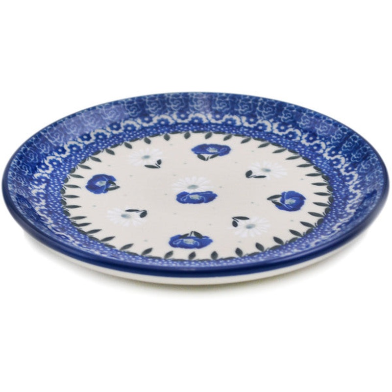 Polish Pottery Toast Plate Poppies In The Snow