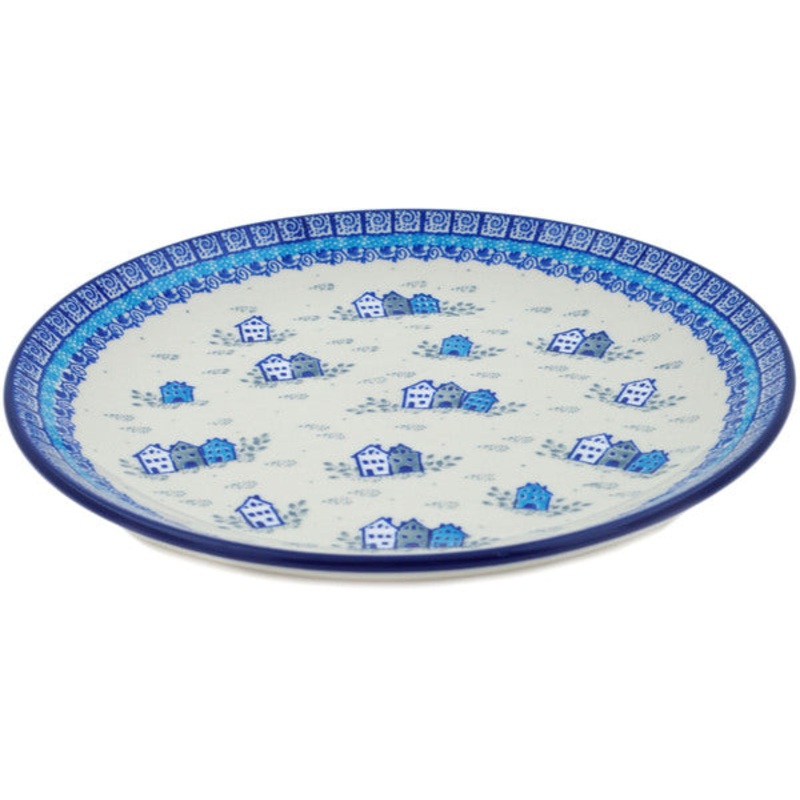 Polish Pottery 10 Plate Arctic Village UNIKAT