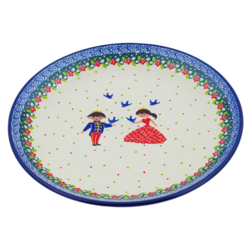 Polish Pottery 10 Plate Bird Prince And Princess UNIKAT