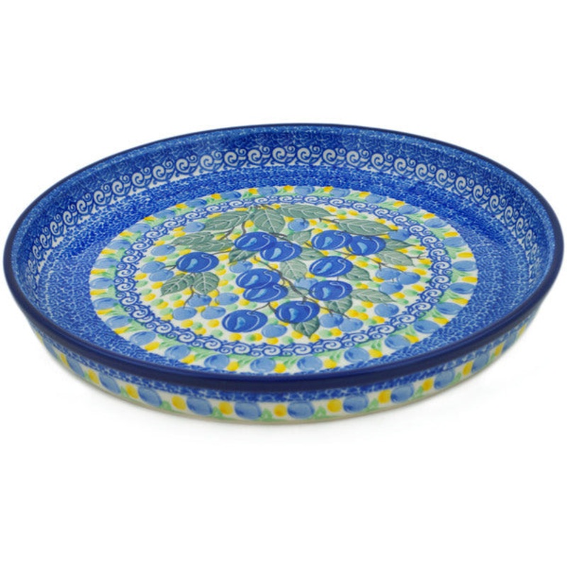 Polish Pottery 10 Cookie Platter Plum Perfect UNIKAT