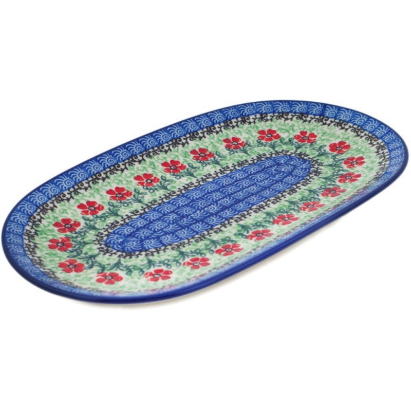 Polish Pottery 10 Oval Platter Maraschino