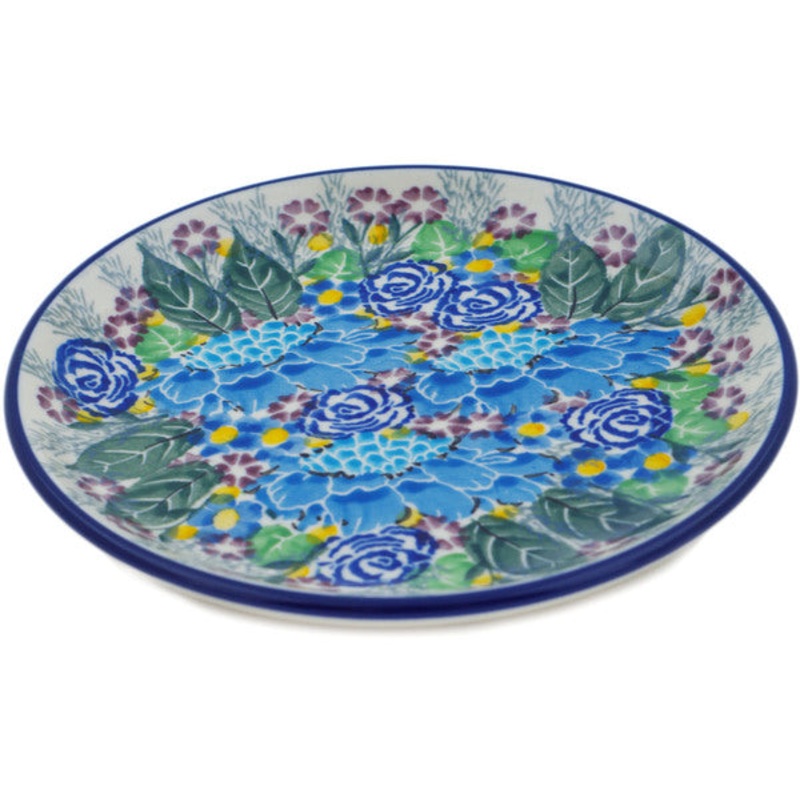 Polish Pottery Toast Plate Thriving Flora UNIKAT