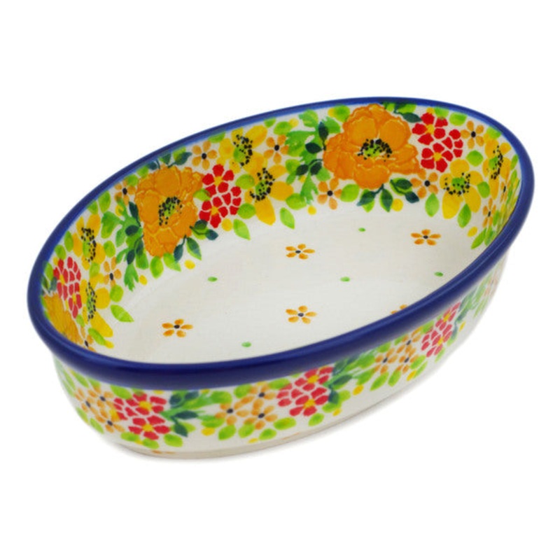 Polish Pottery 6 Condiment Dish Bright Spring UNIKAT