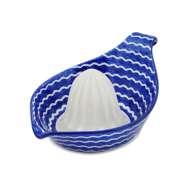 Polish Pottery 10 Juice Reamer Totally Wavy