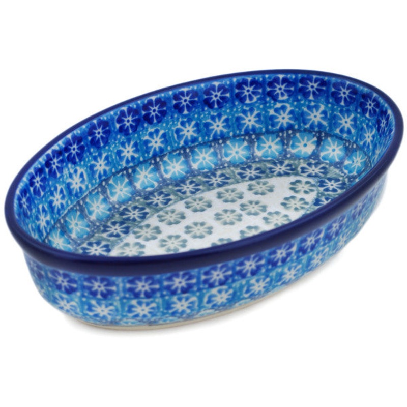 Polish Pottery 6 Condiment Dish Blue-tiful Day UNIKAT