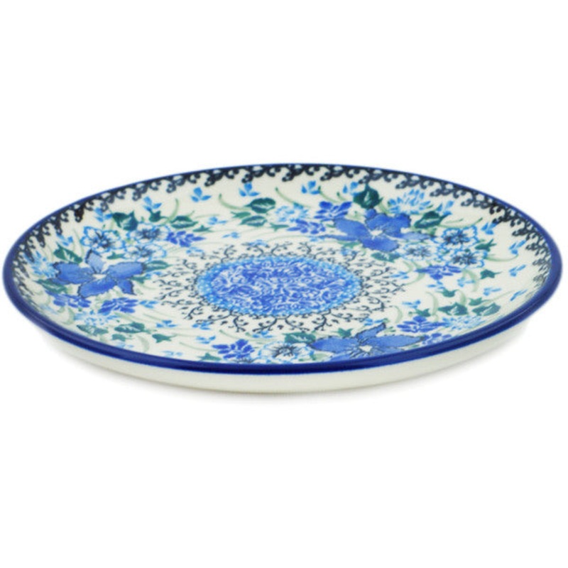 Polish Pottery Toast Plate Rhapsody In Blue UNIKAT
