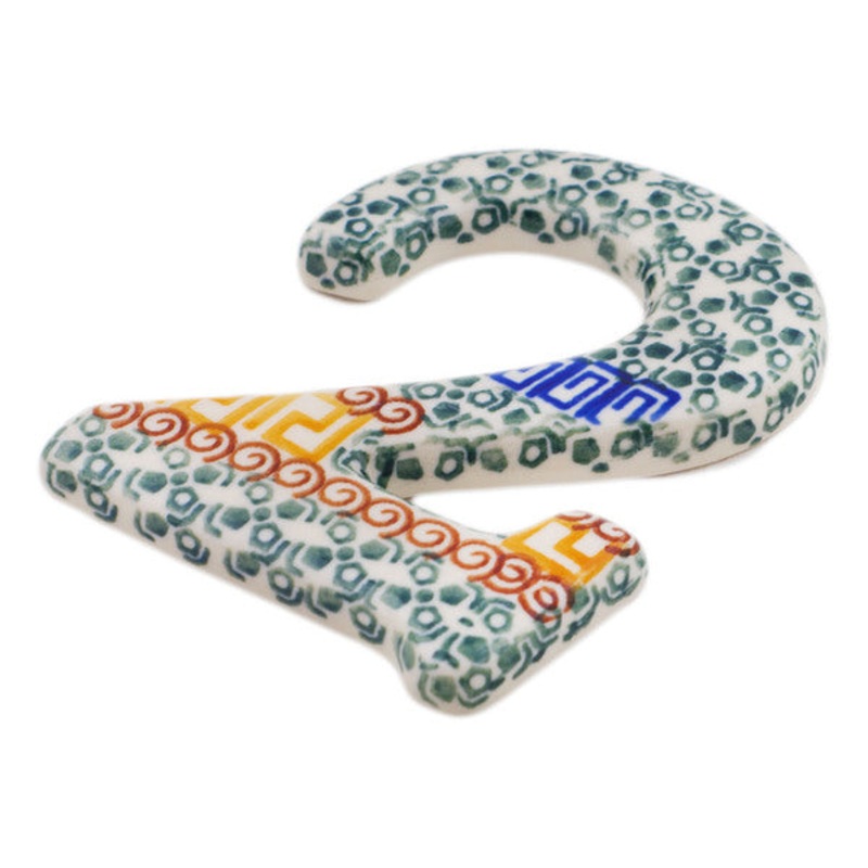 Polish Pottery House Number TWO (2) Grecian Sea