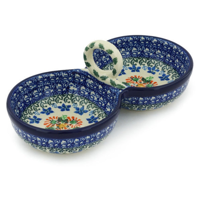 Polish Pottery 10 Condiment Dish Lovely Motif UNIKAT