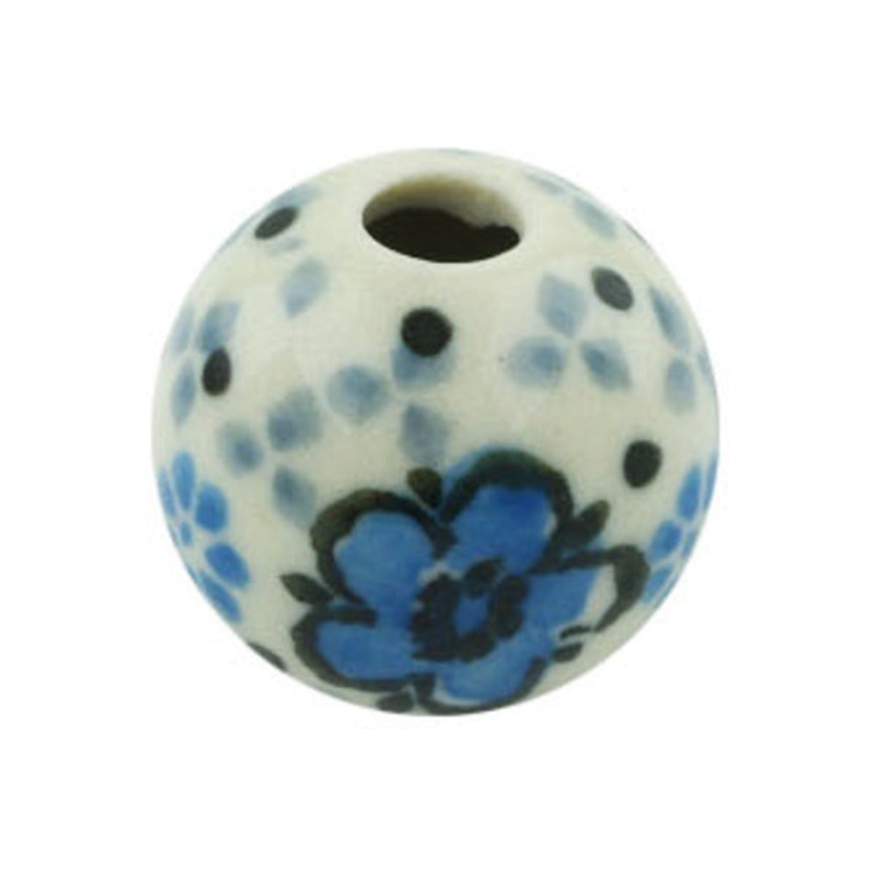 Polish Pottery -inch Bead Flowing Blues