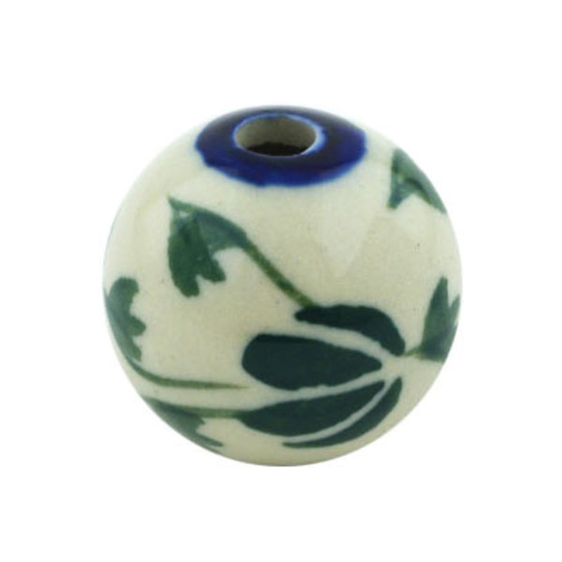 Polish Pottery 1 Bead Weeping Tulips