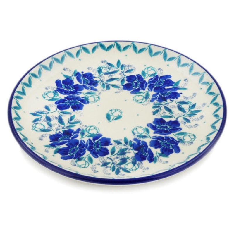 Polish Pottery Toast Plate Spearmint Rose