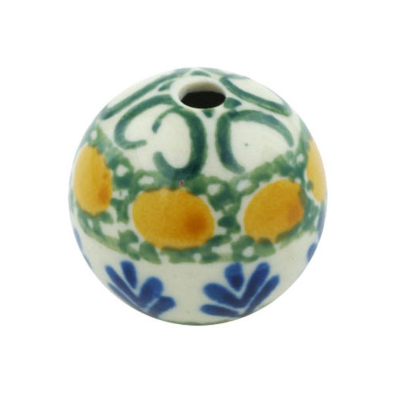 Polish Pottery 1 Bead Autumn Wheatfields
