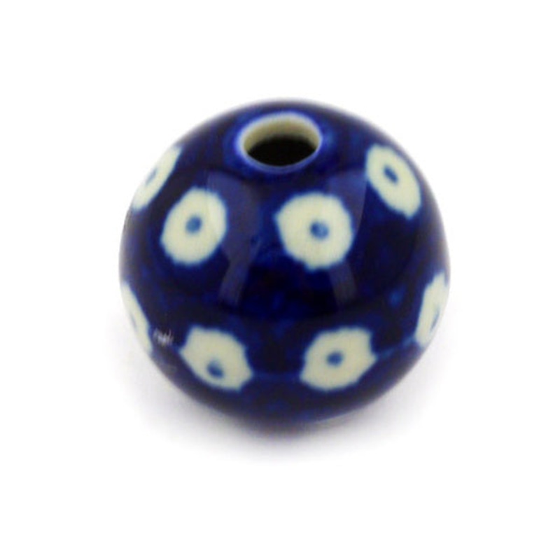Polish Pottery 1 Bead Blue Eyes