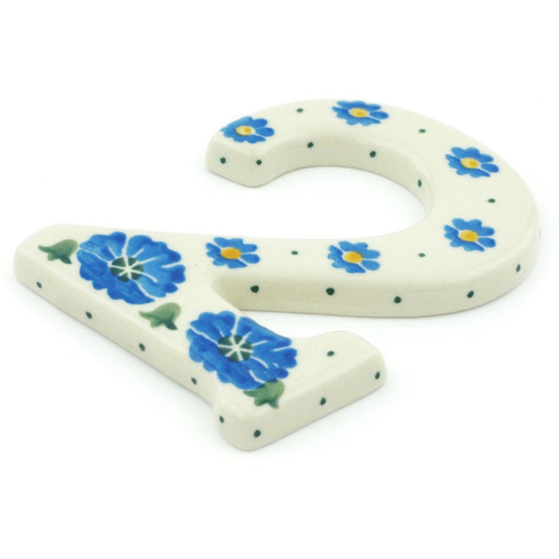 Polish Pottery House Number TWO (2) Poppy Circle