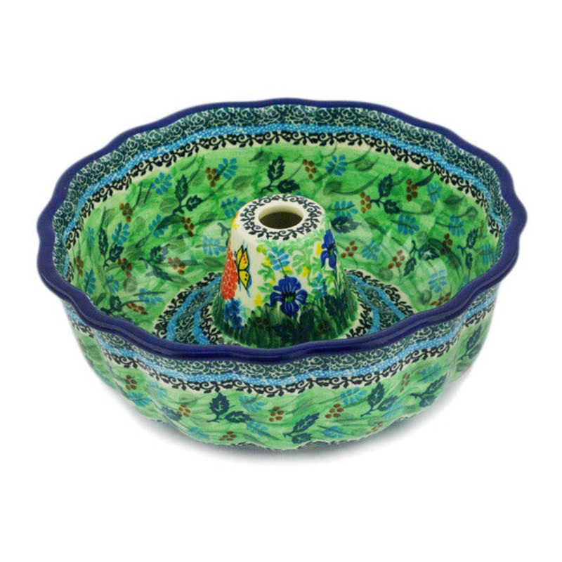 Polish Pottery 10 Cake Mould Spring Garden UNIKAT