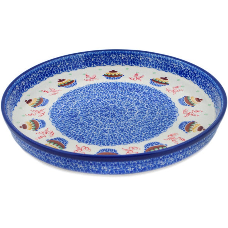 Polish Pottery 10 Cookie Platter Birthday Cupcakes