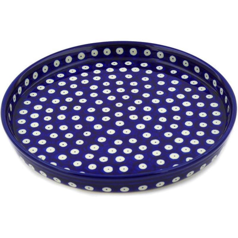 Polish Pottery 10 Cookie Platter Blue Eyes