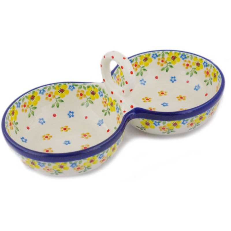 Polish Pottery 10 Condiment Dish Country Spring