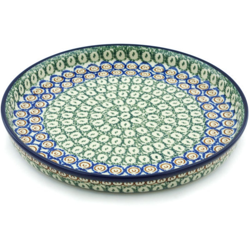 Polish Pottery 10 Cookie Platter Green Apple