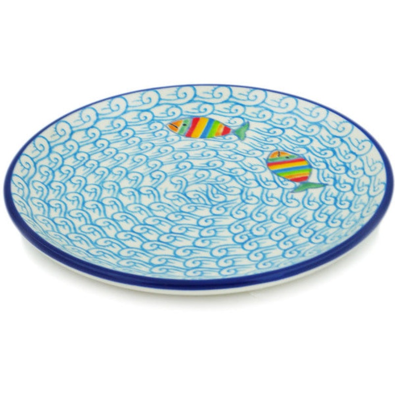 Polish Pottery Toast Plate Rainbow Fish