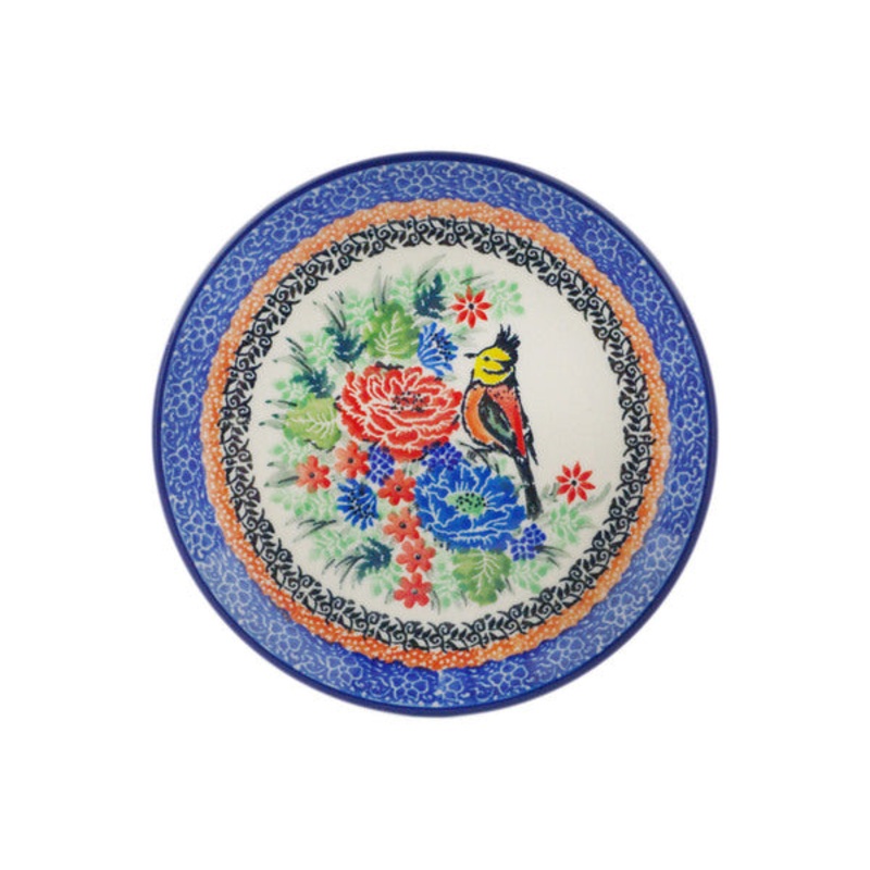 Polish Pottery Toast Plate Resting Bird UNIKAT