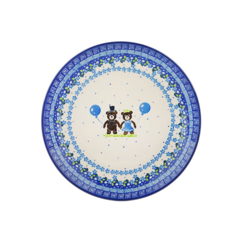 Polish Pottery 10 Plate Bear Party UNIKAT