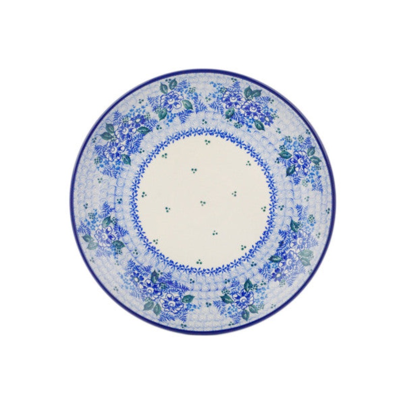 Polish Pottery 10 Plate Black And Blue Beauty UNIKAT