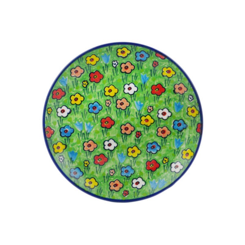 Polish Pottery Toast Plate Whimsical Garden UNIKAT