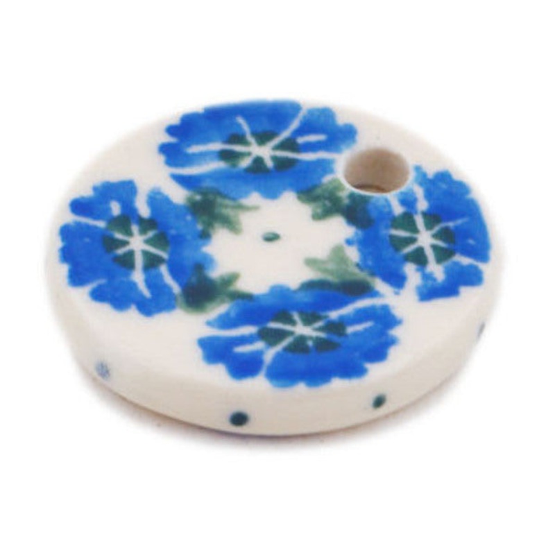 Polish Pottery 1 Pendant Blue Daisy Days