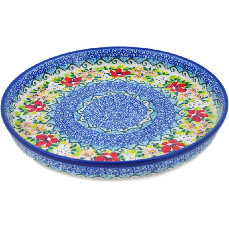 Polish Pottery 10 Cookie Platter Petal Dance UNIKAT