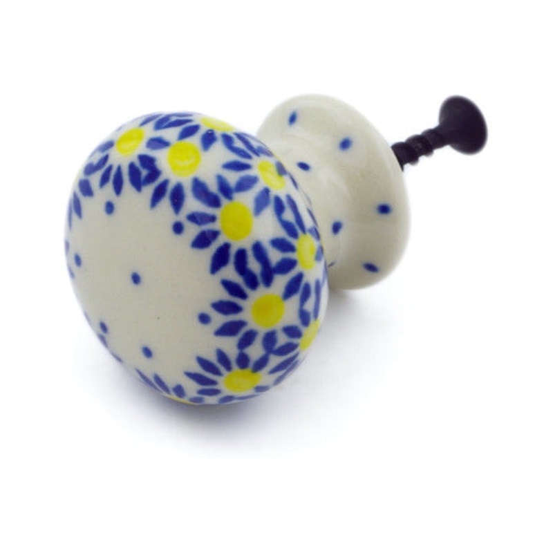 Polish Pottery Drawer knob 1-3/8 inch Radiant Scales