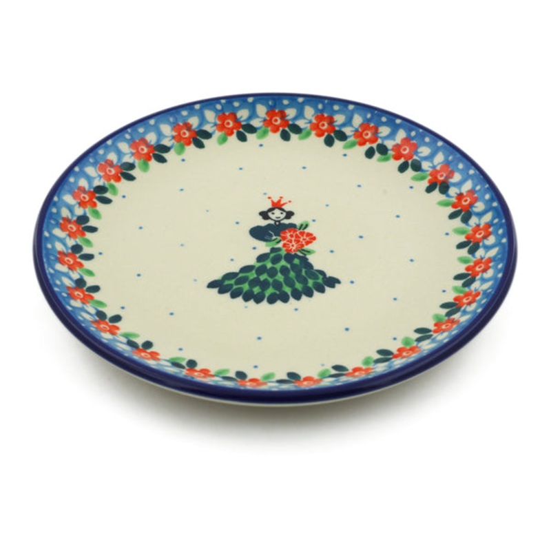 Polish Pottery Toast Plate Princess In A Green Dress