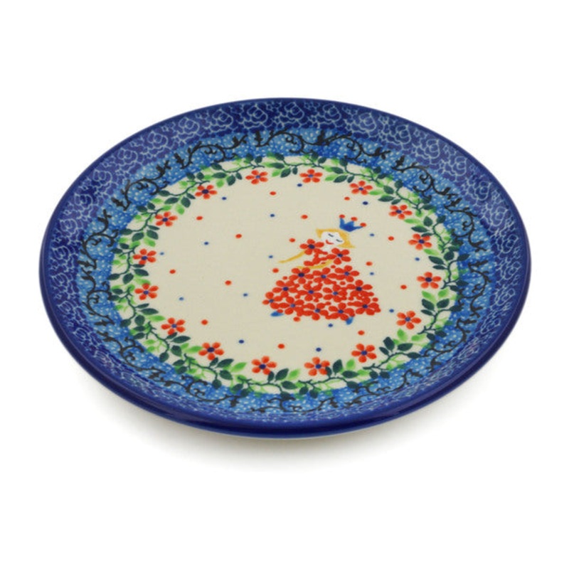 Polish Pottery Toast Plate Princess In A Red Dress