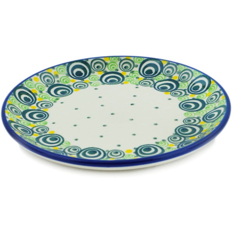 Polish Pottery Toast Plate Radiant Rounds
