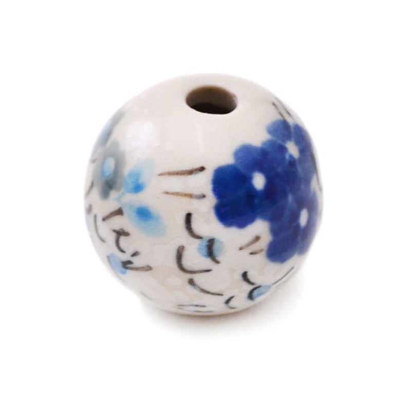Polish Pottery 1 Bead Dragonfly Blues UNIKAT