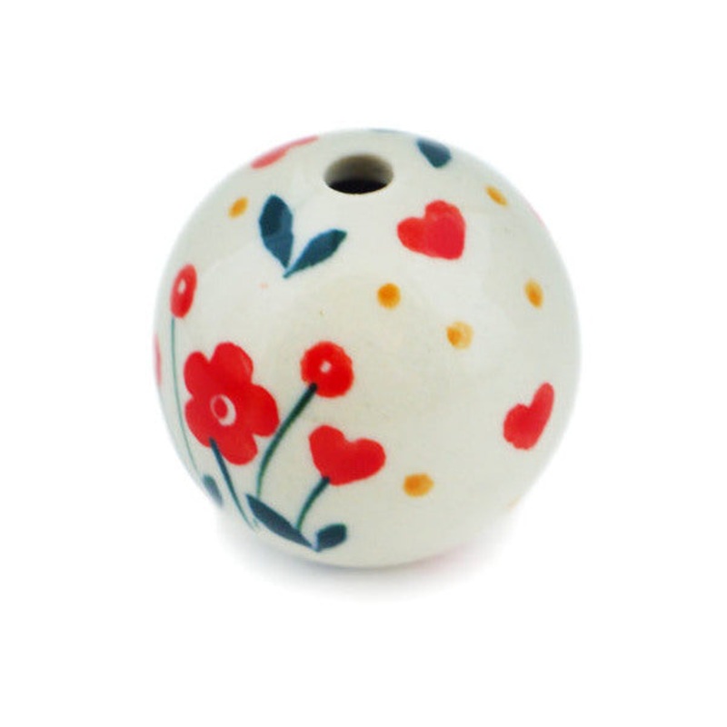 Polish Pottery 1 Bead Cute As A Button UNIKAT