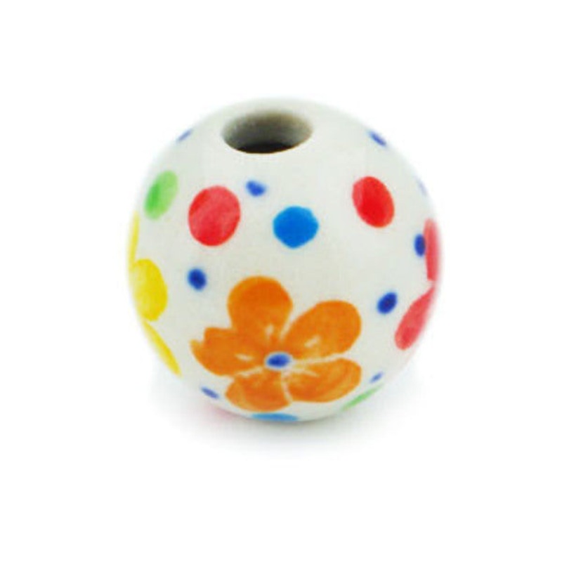 Polish Pottery -inch Bead Flower Meadow In The Garden UNIKAT