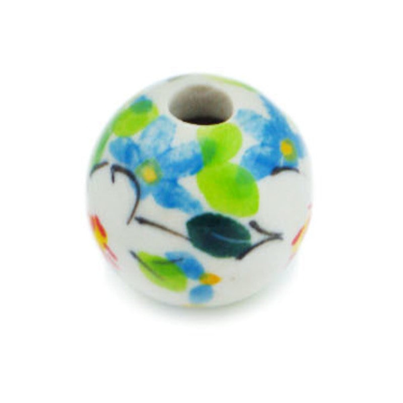 Polish Pottery -inch Bead Green With Envy UNIKAT