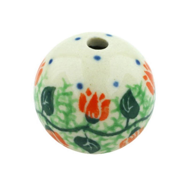 Polish Pottery 1 Bead Butterfly Vine