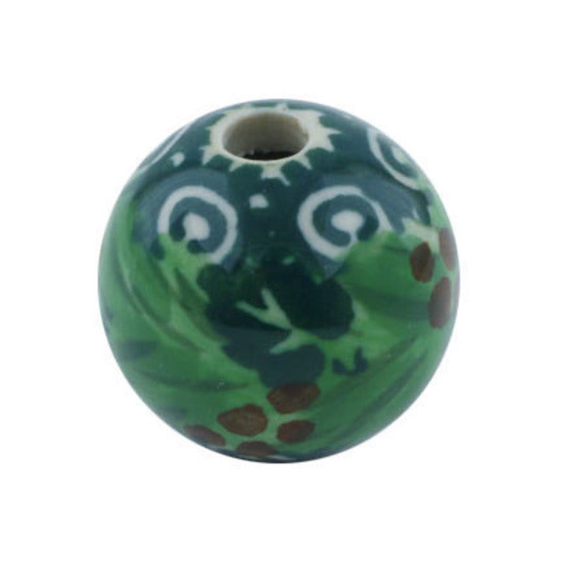 Polish Pottery 1 Bead Spring Garden UNIKAT