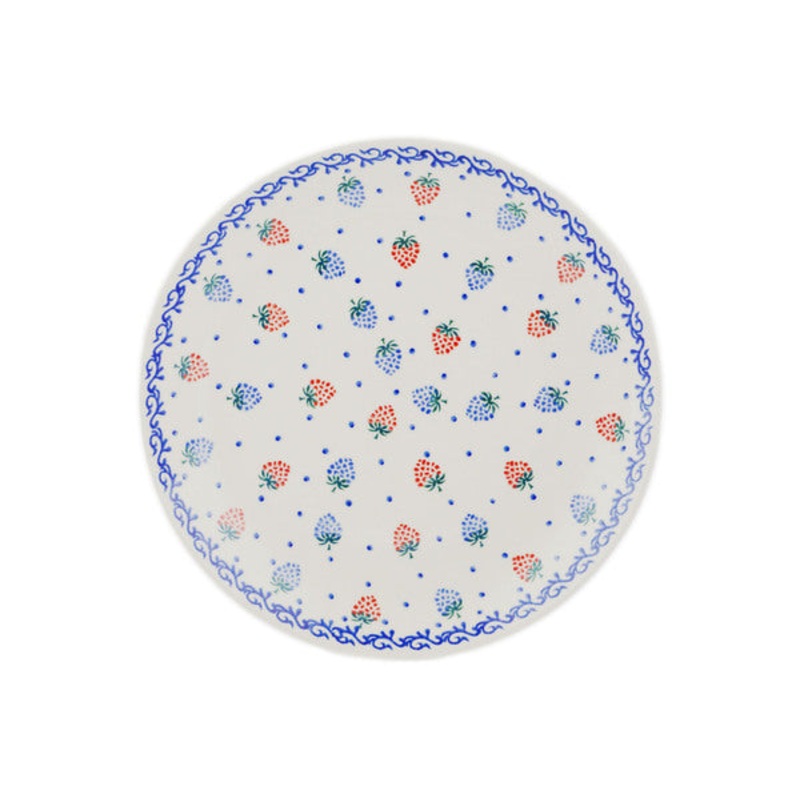 Polish Pottery 10 Plate Berries And Dots