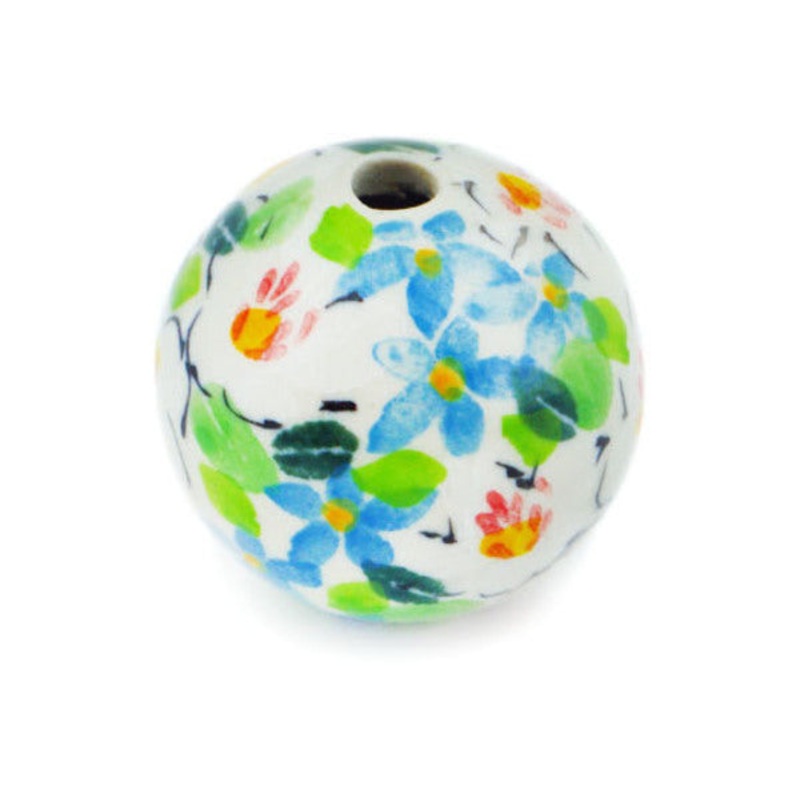 Polish Pottery 1 Bead Green With Envy UNIKAT